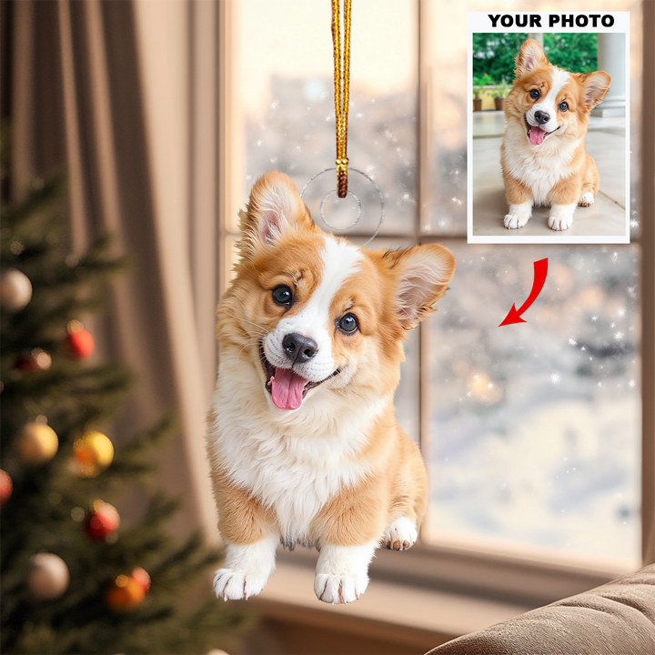 Customized Photo Ornament Pet Cute Moments - Personalized Photo Mica Ornament - Christmas Gift For Pet Lovers, Dog Lovers, Cat Lovers