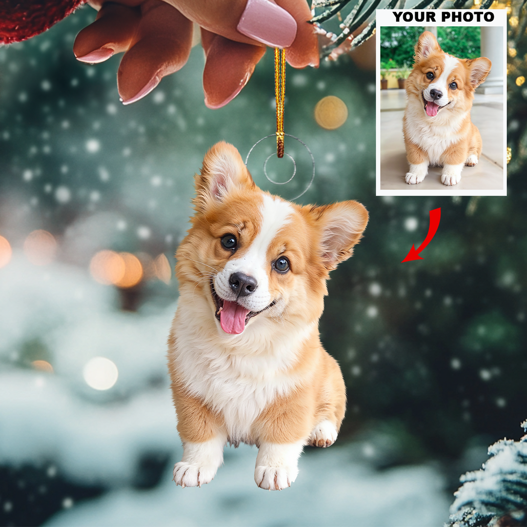 Customized Photo Ornament Pet Cute Moments - Personalized Photo Mica Ornament - Christmas Gift For Pet Lovers, Dog Lovers, Cat Lovers