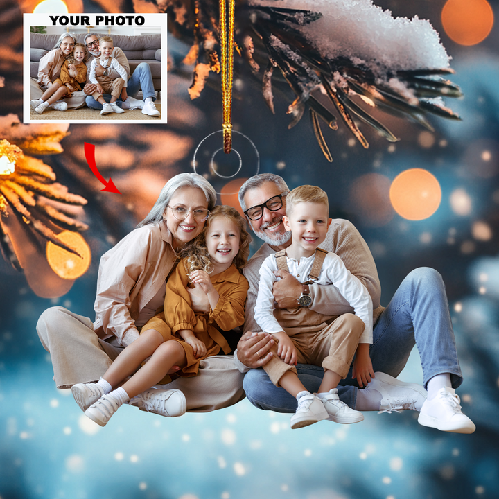 Our Big Family - Personalized Photo Mica Ornament - Christmas Gift For Grandma, Grandpa, Family Members
