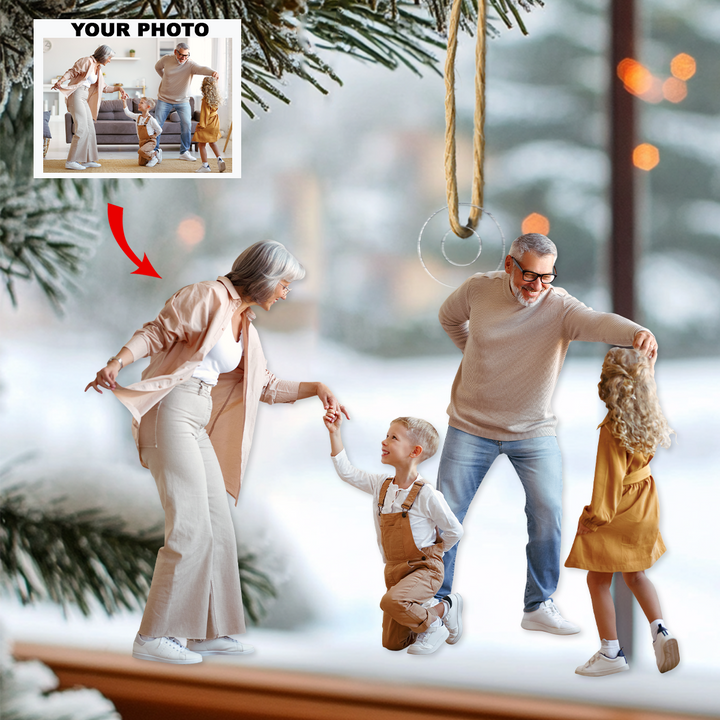 Our Grandkids - Personalized Photo Mica Ornament - Christmas Gift For Grandma, Grandpa, Family Members