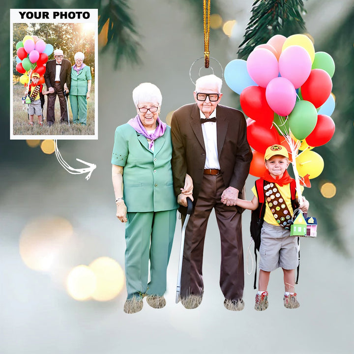 Love You, Grandma - Personalized Photo Mica Ornament - Christmas Gift For Family Members