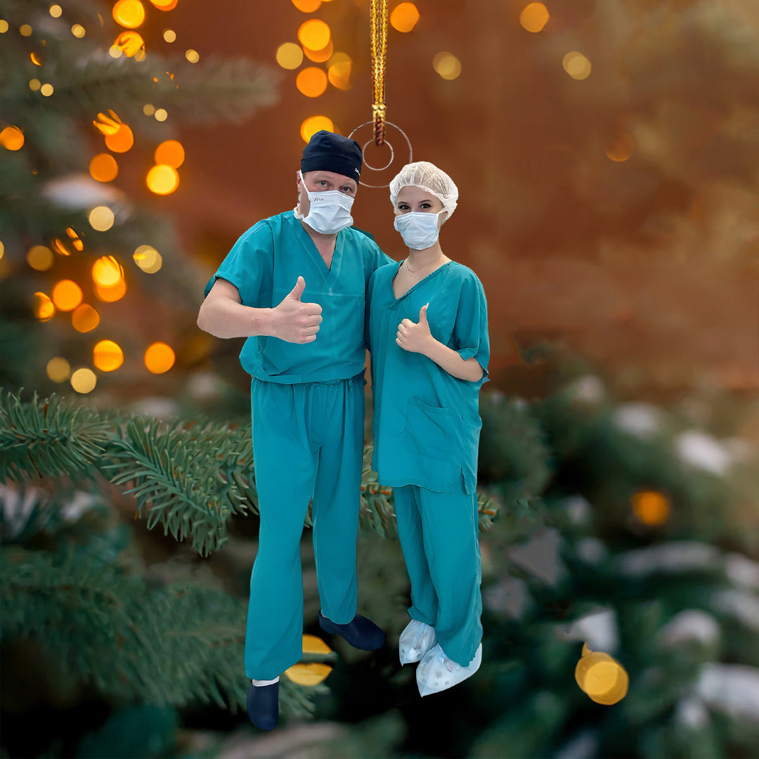 Angel in Scrubs - Personalized Photo Mica Ornament - Christmas Gift For Nurses, Family Members