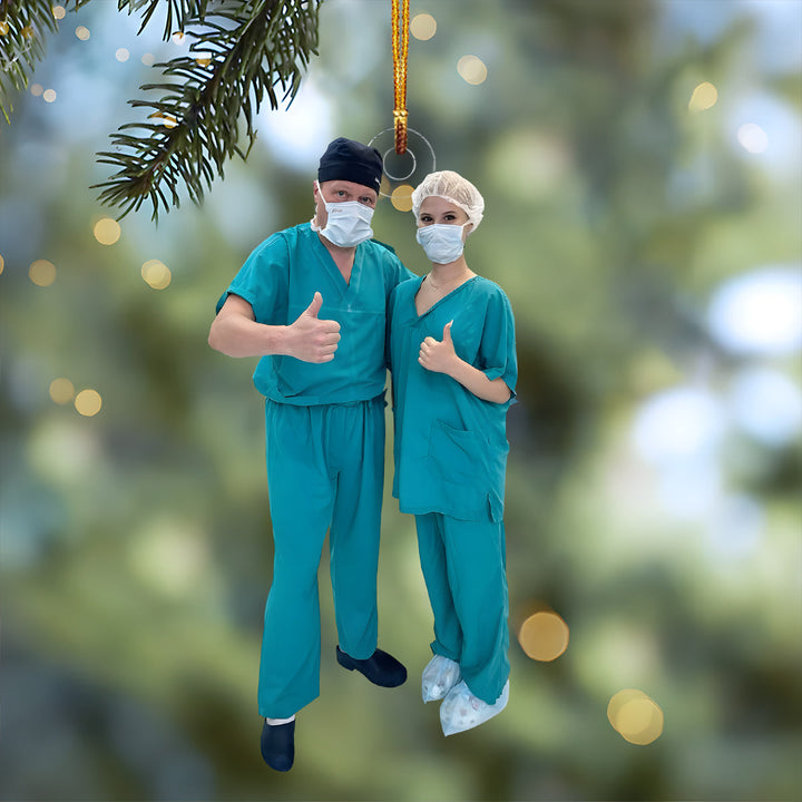 Angel in Scrubs - Personalized Photo Mica Ornament - Christmas Gift For Nurses, Family Members
