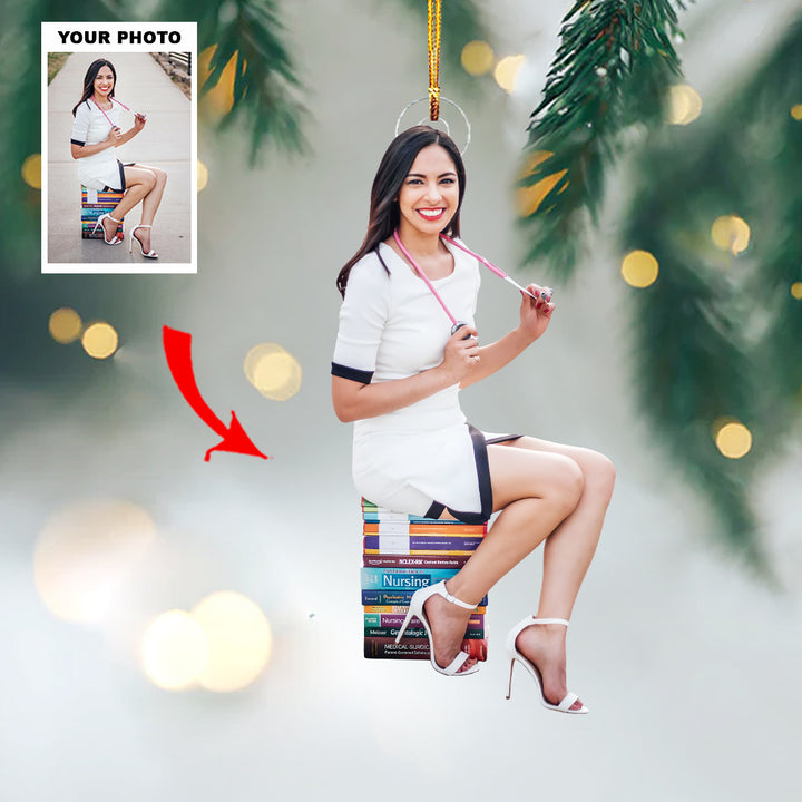 Forever Caring - Personalized Photo Mica Ornament - Christmas Gift For Nurse