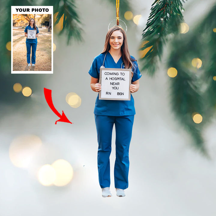 Nurse Hero - Personalized Photo Mica Ornament - Christmas Gift For Nurse