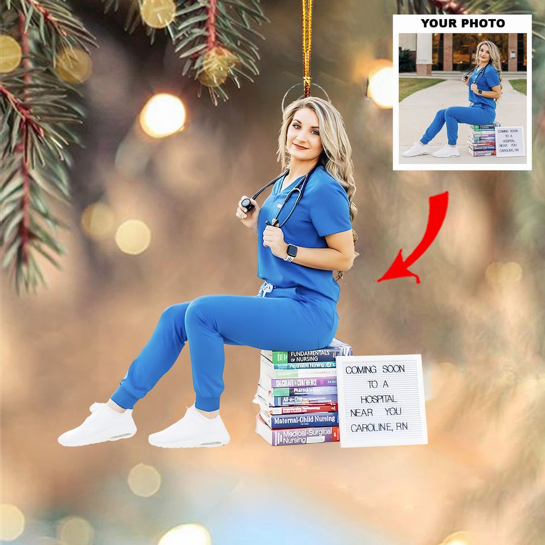 Caring Christmas - Personalized Photo Mica Ornament - Christmas Gift For Nurse