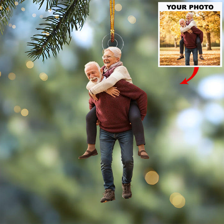 Our Timeless Love - Personalized Photo Mica Ornament - Christmas Gift For Family Members, Grandma, Grandpa