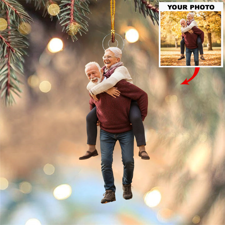 Our Timeless Love - Personalized Photo Mica Ornament - Christmas Gift For Family Members, Grandma, Grandpa