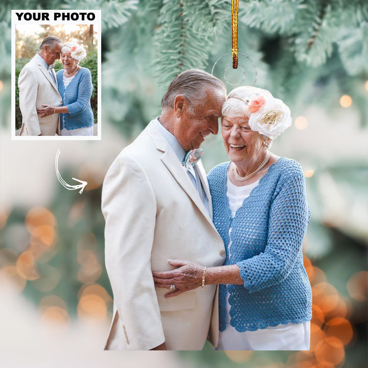 Forever Our Dance - Personalized Photo Mica Ornament - Christmas Gift For Old Couple