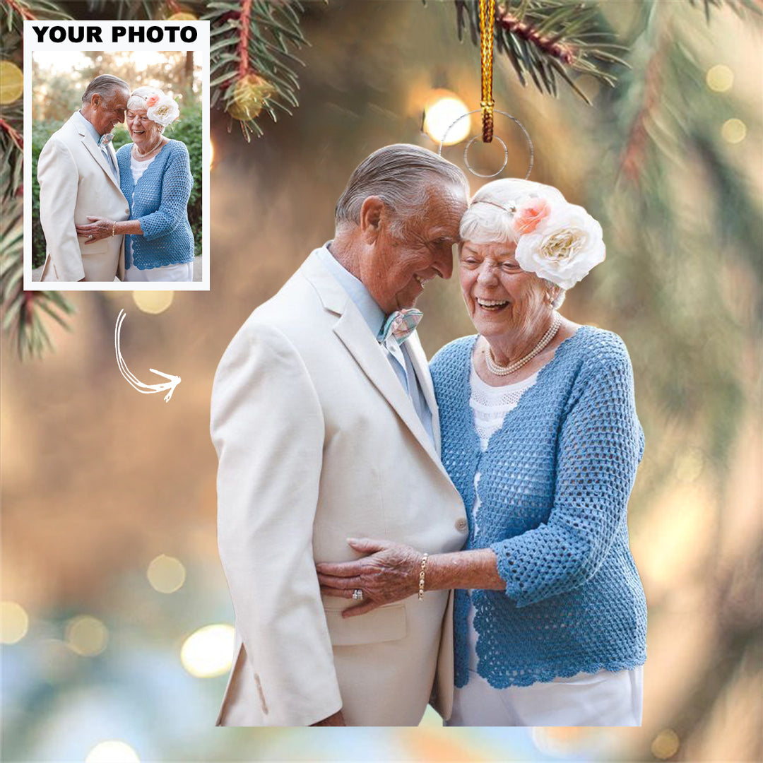 Forever Our Dance - Personalized Photo Mica Ornament - Christmas Gift For Old Couple
