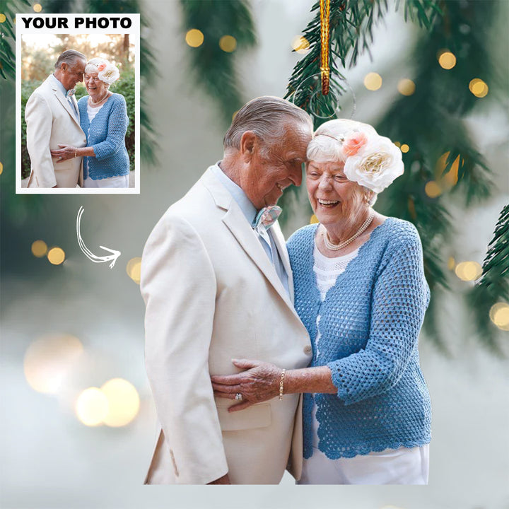 Forever Our Dance - Personalized Photo Mica Ornament - Christmas Gift For Old Couple