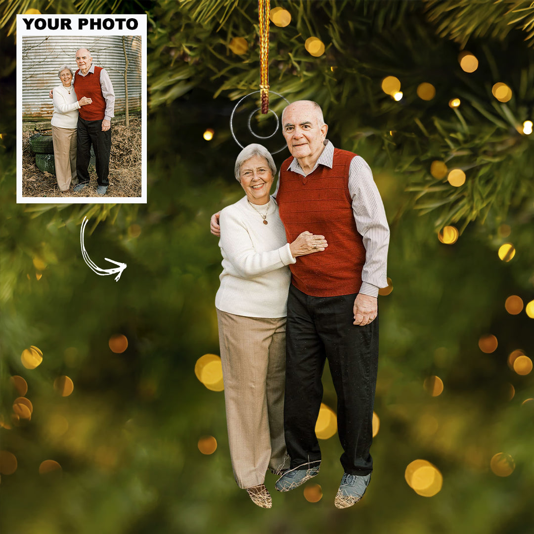 Simple Joys - Personalized Photo Mica Ornament - Christmas Gift For Old Couple