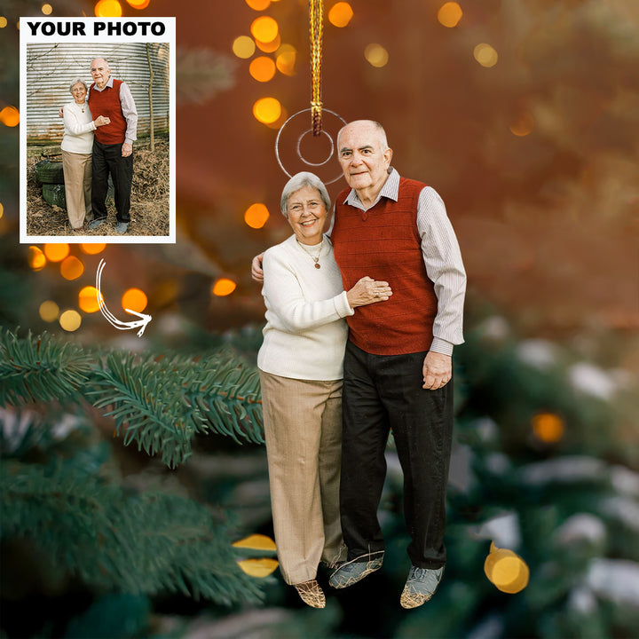 Simple Joys - Personalized Photo Mica Ornament - Christmas Gift For Old Couple