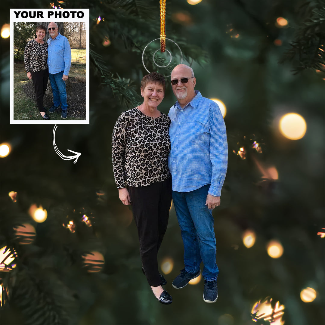 Through Every Season - Personalized Photo Mica Ornament - Christmas Gift For Old Couple