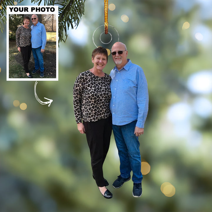 Through Every Season - Personalized Photo Mica Ornament - Christmas Gift For Old Couple