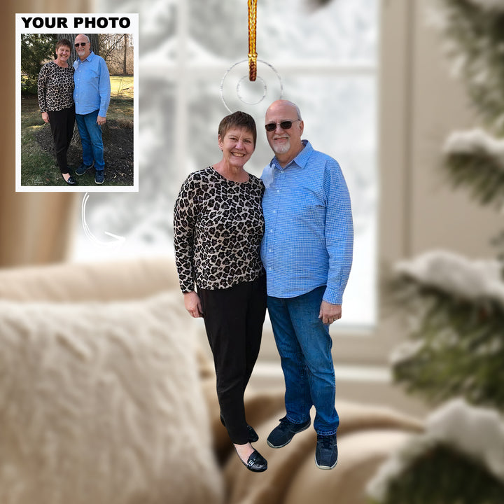 Through Every Season - Personalized Photo Mica Ornament - Christmas Gift For Old Couple