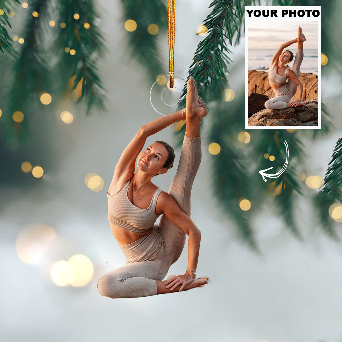 Yogi - Personalized Photo Mica Ornament - Customized Your Photo Ornament - Christmas Gift For Yogi, Yoga Lovers