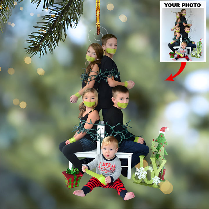 Tangled Lights - Personalized Photo Mica Ornament - Christmas Gift For Friends, Family Members