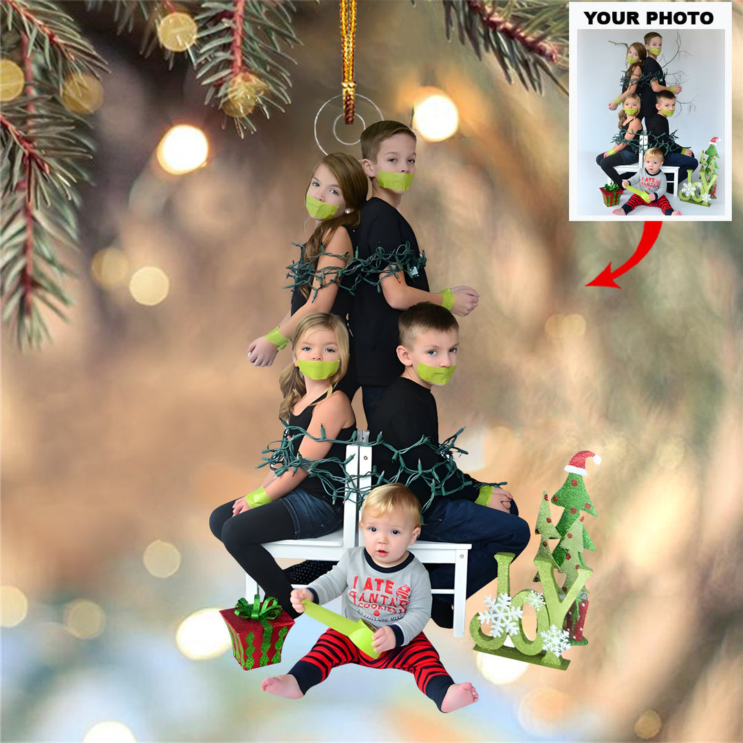 Tangled Lights - Personalized Photo Mica Ornament - Christmas Gift For Friends, Family Members