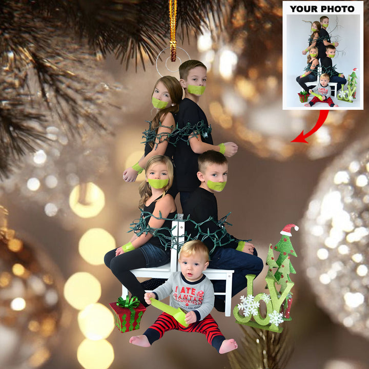 Tangled Lights - Personalized Photo Mica Ornament - Christmas Gift For Friends, Family Members