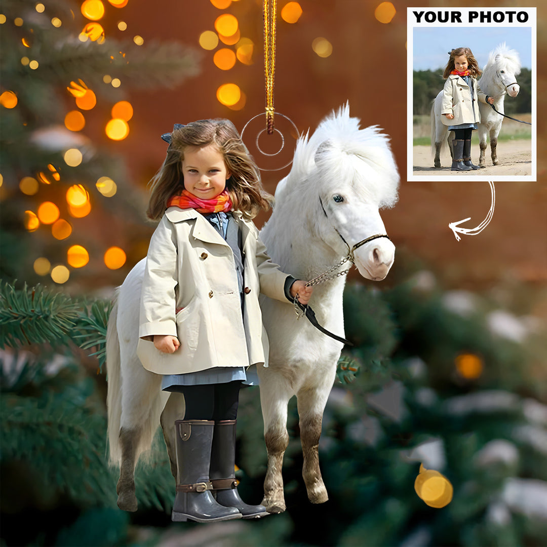 Majestic Bond - Personalized Photo Mica Ornament - Christmas Gift For Family Members, Horse Lovers