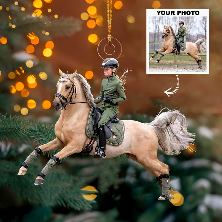 Majestic Bond - Personalized Photo Mica Ornament - Christmas Gift For Family Members, Horse Lovers