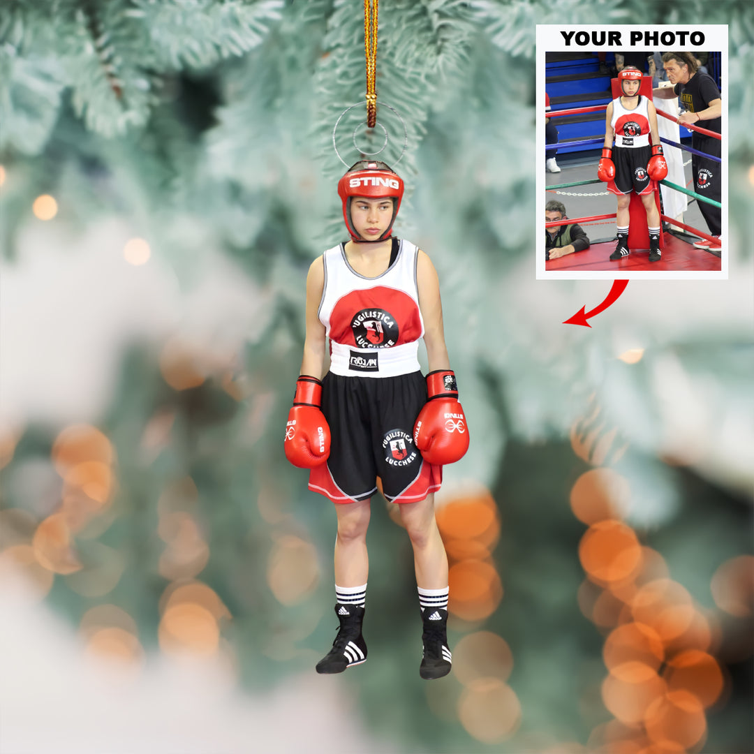 Pride In Gloves - Personalized Photo Mica Ornament - Christmas Gift For Boxing Lovers