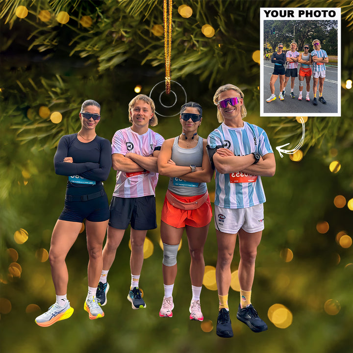 Chasing the Finish Line - Personalized Photo Mica Ornament - Christmas Gift For Family Members