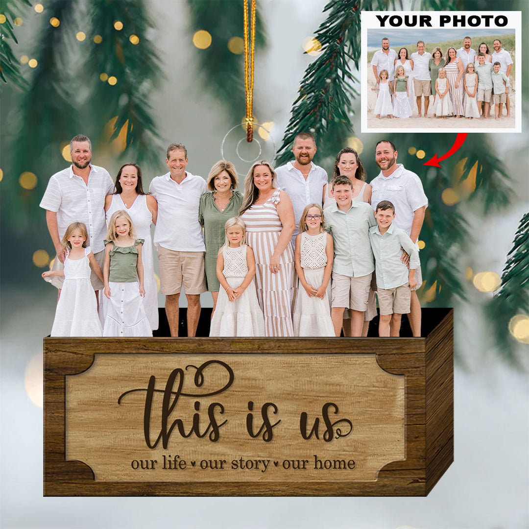 United By Love, Bonded By Family - Personalized Photo Mica Ornament - Christmas Gift For Family, Family Members UPL0VL026