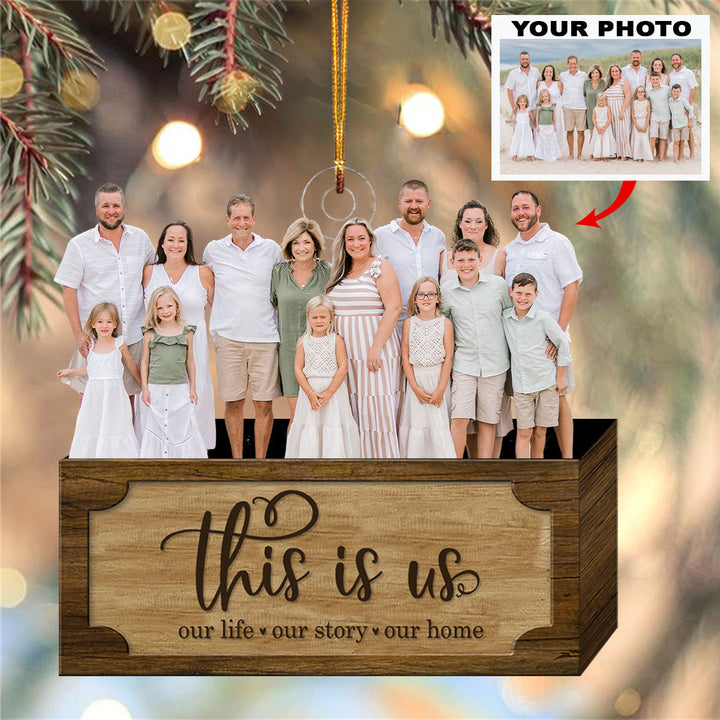 United By Love, Bonded By Family - Personalized Photo Mica Ornament - Christmas Gift For Family, Family Members UPL0VL026