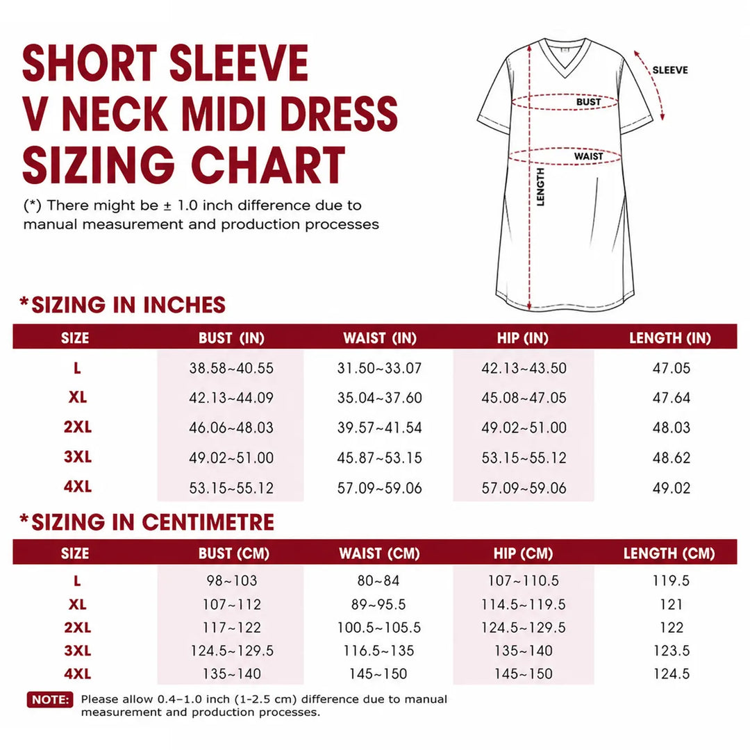 Fiesta Fever Short Sleeve V Neck Midi Dress NCU0DV147