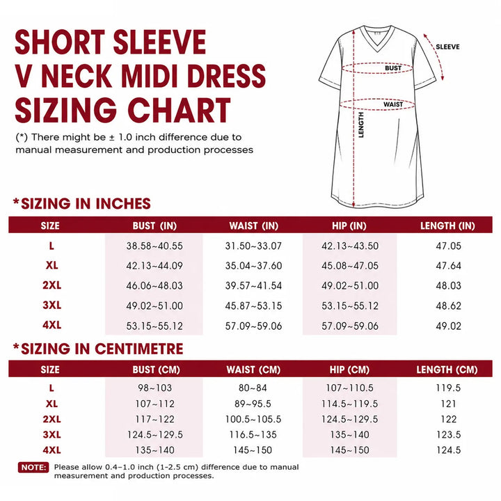 Mandala Jewel Short Sleeve V Neck Midi Dress NCU0DV143