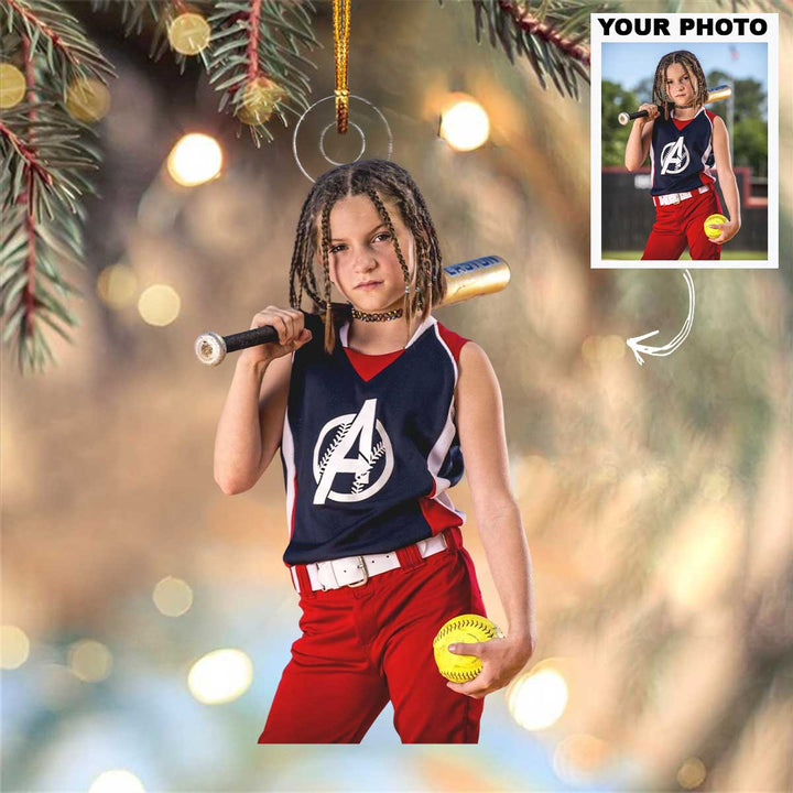 All-Star Confidence - Personalized Photo Mica Ornament - Christmas Gift For Sport Lovers, Softball Lovers