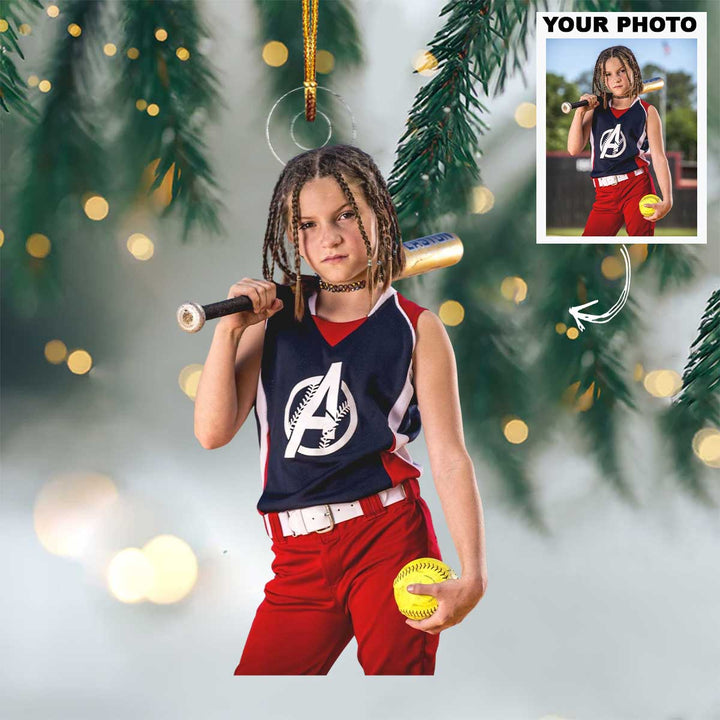 All-Star Confidence - Personalized Photo Mica Ornament - Christmas Gift For Sport Lovers, Softball Lovers