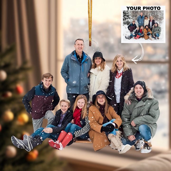 Home For The Holidays - Personalized Photo Mica Ornament - Christmas Gift For Family Members