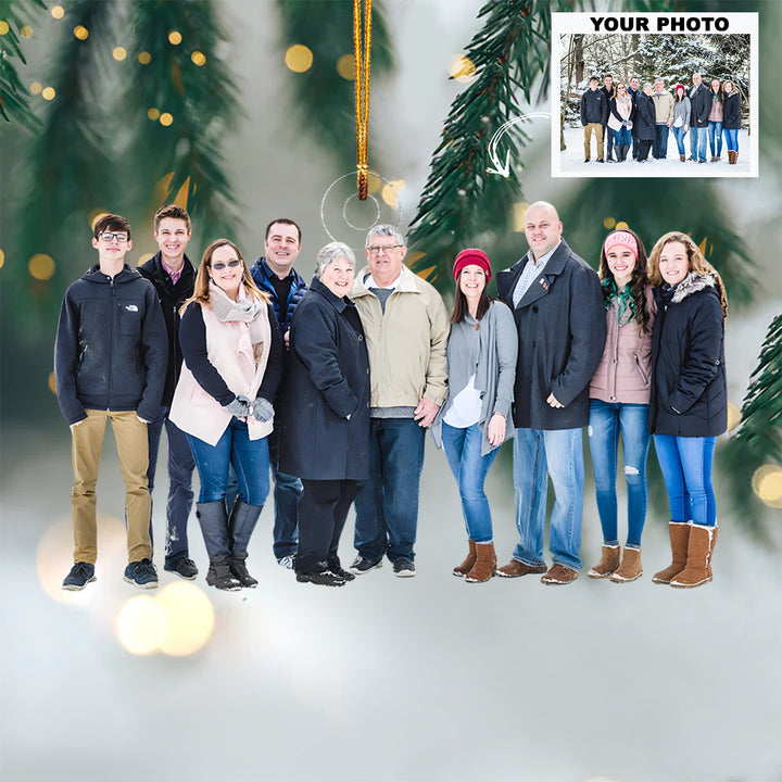 Together We Glow - Personalized Photo Mica Ornament - Christmas Gift For Family Members