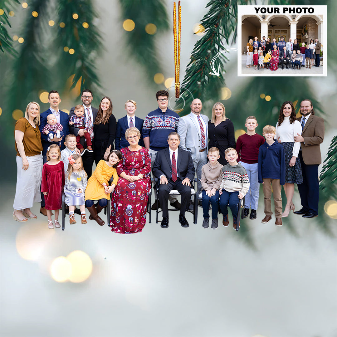 Together We Glow - Personalized Photo Mica Ornament - Christmas Gift For Family Members