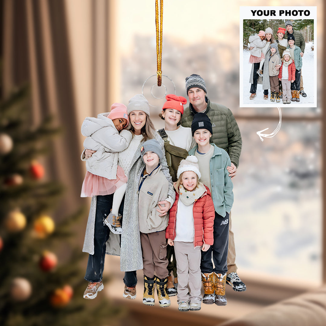 Home For The Holidays - Personalized Photo Mica Ornament - Christmas Gift For Family Members