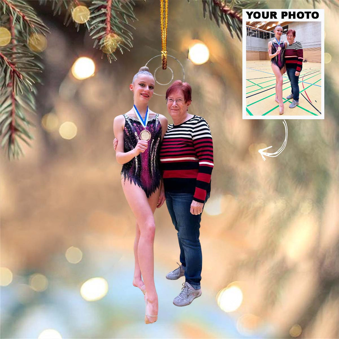 Gymnast Medal - Personalized Photo Mica Ornament - Christmas Gift For Kids, Family Members