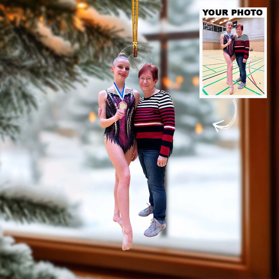 Gymnast Medal - Personalized Photo Mica Ornament - Christmas Gift For Kids, Family Members