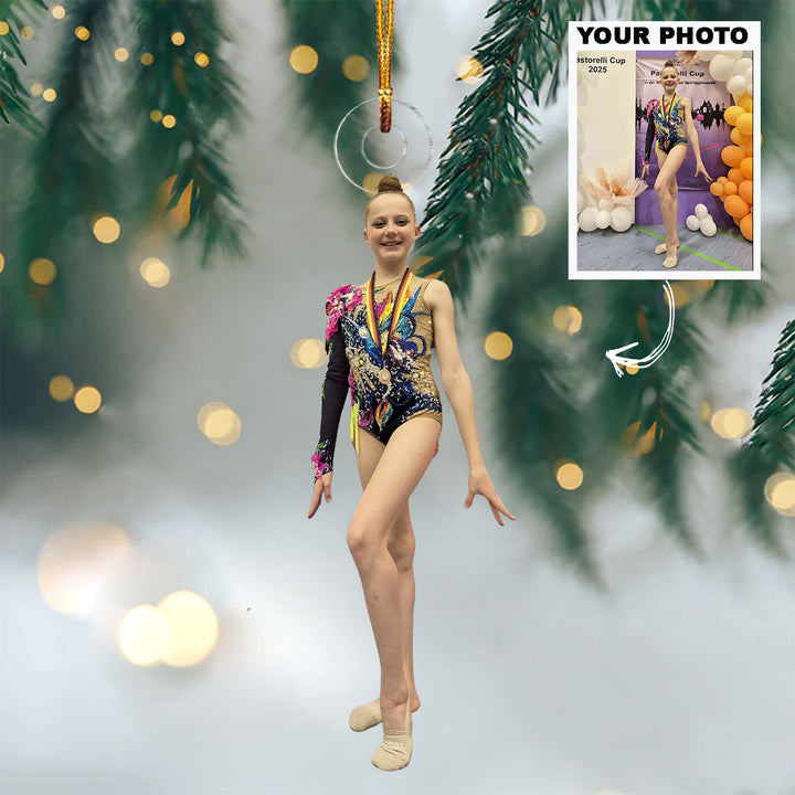 Star Performer Medalist - Personalized Photo Mica Ornament - Christmas Gift For Family Members, Kids, Gymnasts