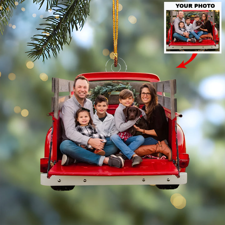 Home Is Wherever We Park - Personalized Photo Mica Ornament - Christmas Gift For Family Members