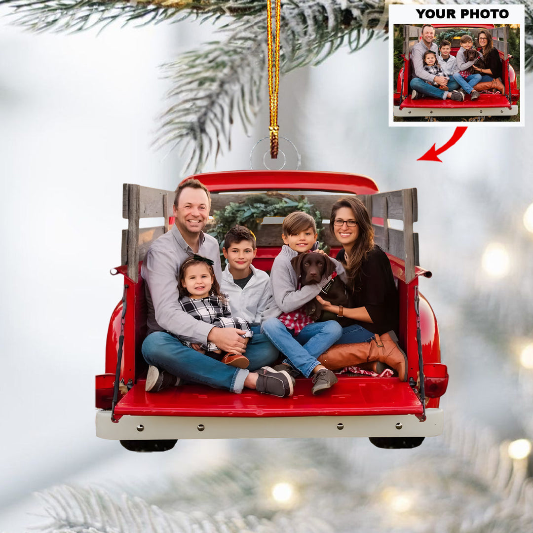 Home Is Wherever We Park - Personalized Photo Mica Ornament - Christmas Gift For Family Members