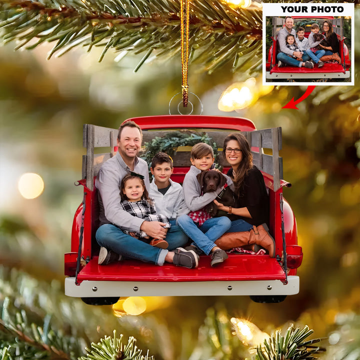 Home Is Wherever We Park - Personalized Photo Mica Ornament - Christmas Gift For Family Members