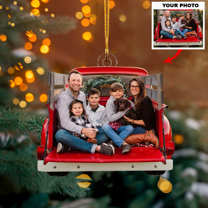 Home Is Wherever We Park - Personalized Photo Mica Ornament - Christmas Gift For Family Members