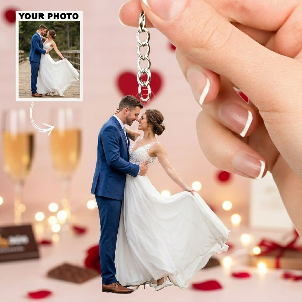 Personalized Keychain - Gift For Couple, Family Gift For Husband, Wife - Custom Your Photo Keychain ARND0014 UPL0PD006