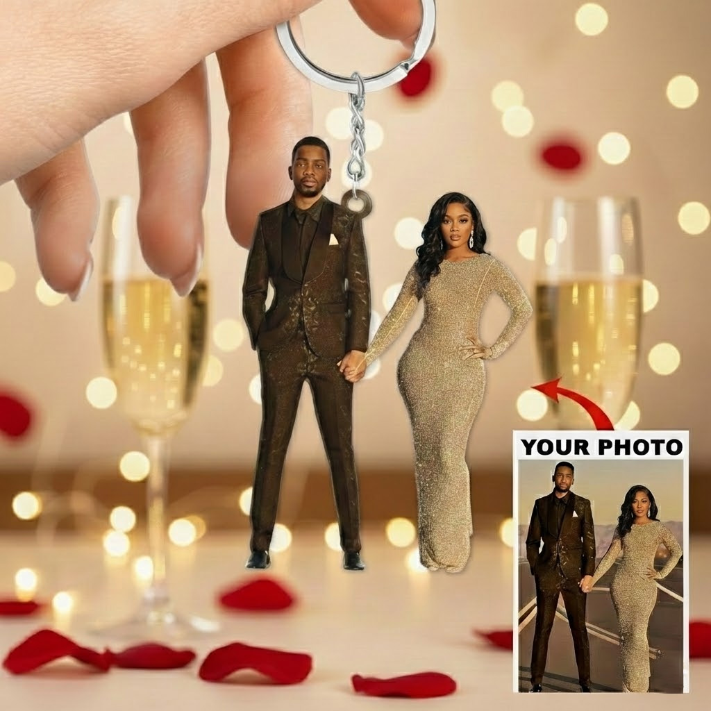 Personalized Keychain - Gift For Couple, Family Gift For Husband, Wife - Custom Your Photo Keychain ARND0014 UPL0PD006