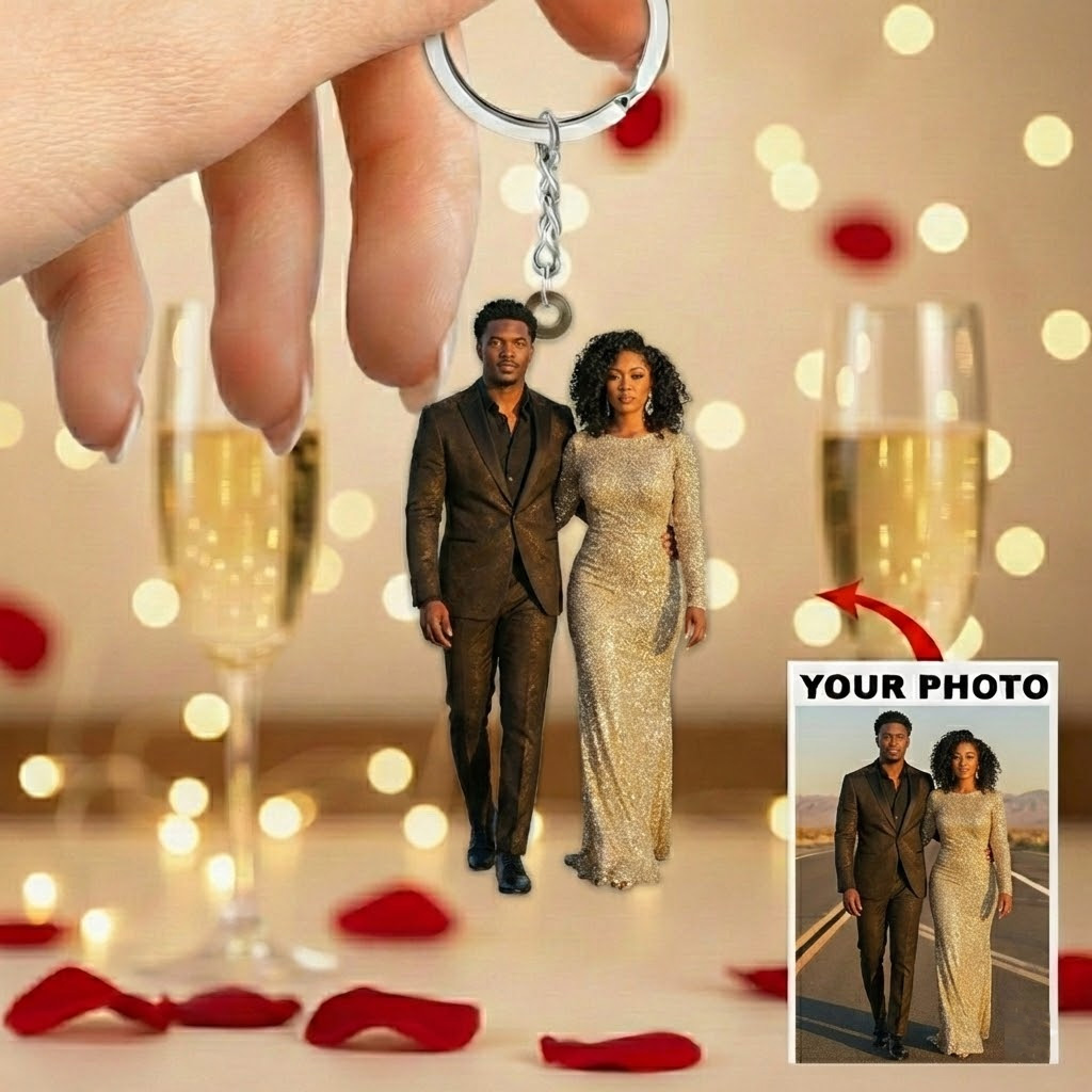 Personalized Keychain - Gift For Couple, Family Gift For Husband, Wife - Custom Your Photo Keychain ARND0014 UPL0PD006