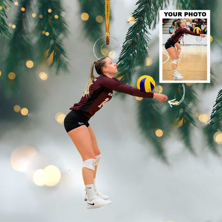 Volleyball Spirit - Personalized Photo Mica Ornament - Christmas Gift For Volleyball Lovers