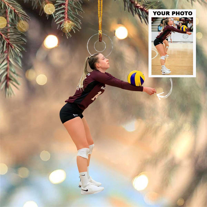 Volleyball Spirit - Personalized Photo Mica Ornament - Christmas Gift For Volleyball Lovers